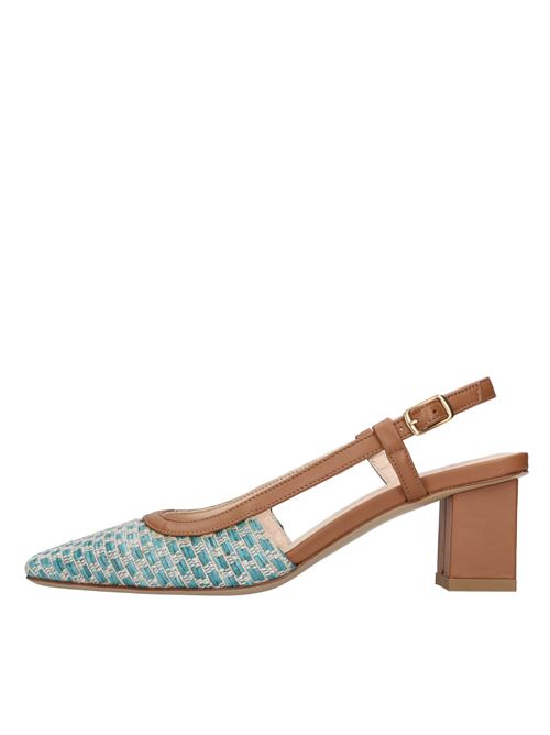 Slingback pumps in raffia and leather EMMELINE | 1302 RAFFIATURCHESE-CUOIO